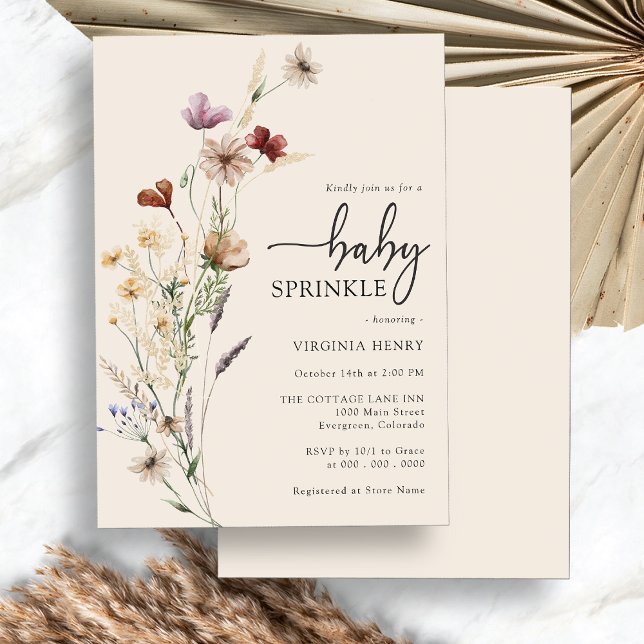 Convite Boho Baby Sprinkle (Boho Floral Baby Sprinkle Invitation by Painted Paperie
)