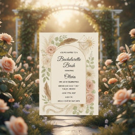 Convite Boho Bachelorette Bash Invitation | Neutral Floral