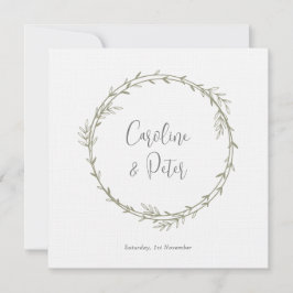 Convite Boho Bamboo Folha Botânica Molha Elegante Verde