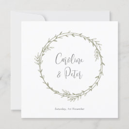 Convite Boho Bamboo Folha Botânica Molha Elegante Verde