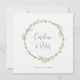 Convite Boho Bamboo Folha Botânica Molha Elegante Verde