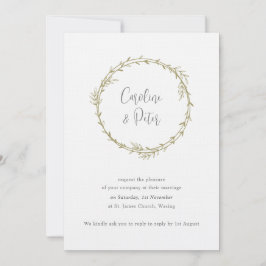 Convite Boho Bamboo Folha Botânica Molha Elegante Verde