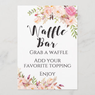 Convite Boho - bar floral Waffle - Sinal 5x7" Tamanho