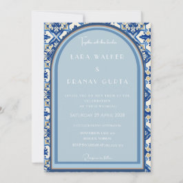 Convite Boho Bliss: Cerimônia de Casamento com Azulejos de