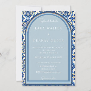 Convite Boho Bliss: Cerimônia de Casamento com Azulejos de