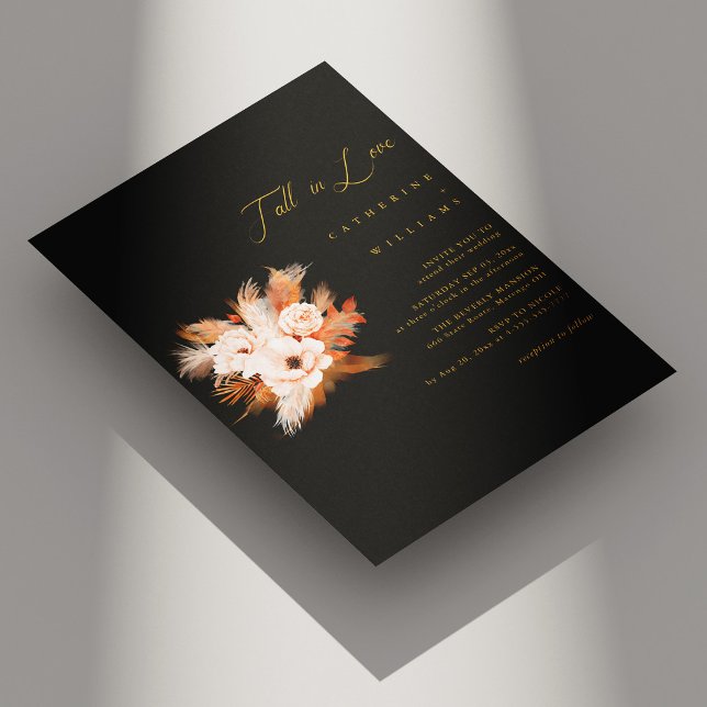 Convite Boho Bliss: Queda no Casamento do Amor (Boho Bliss Fall in Love Wedding Invitation)