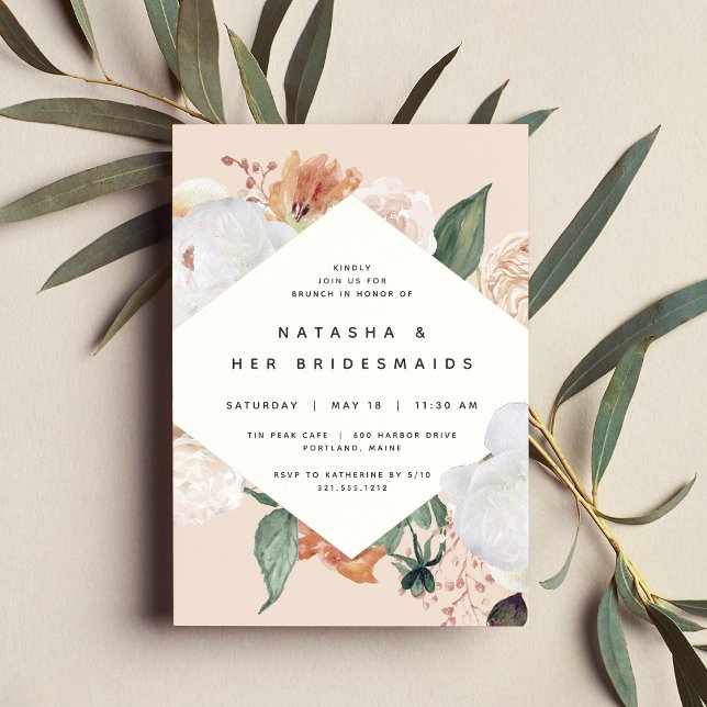 Convite Boho Blooms | Bridesmaids Florais Modernos Brunch (Criador carregado)