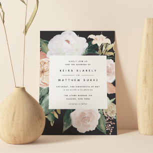 Convite Boho Blooms Casamento Floral Moderno