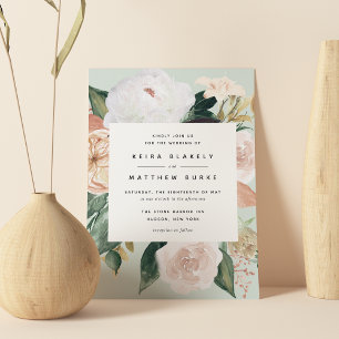 Convite Boho Blooms   Casamento Floral Moderno