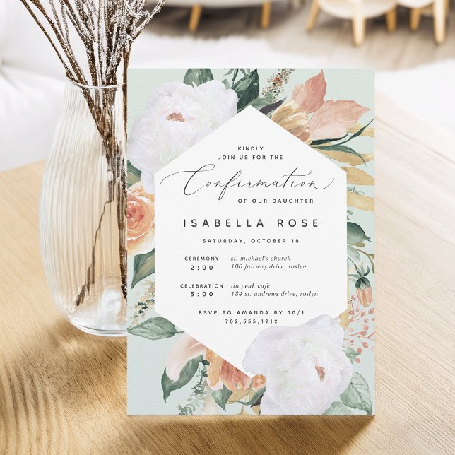 Convite Boho Blooms | Confirmação Floral Moderna (Criador carregado)