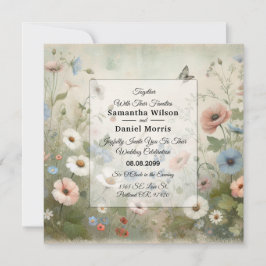 Convite Boho Blooms e Vintage Vows Casamento