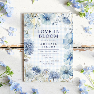 Convite Boho Blue Wildflower Love in Bloom