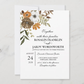 Convite Boho Blush Floral Wedding Invitation
