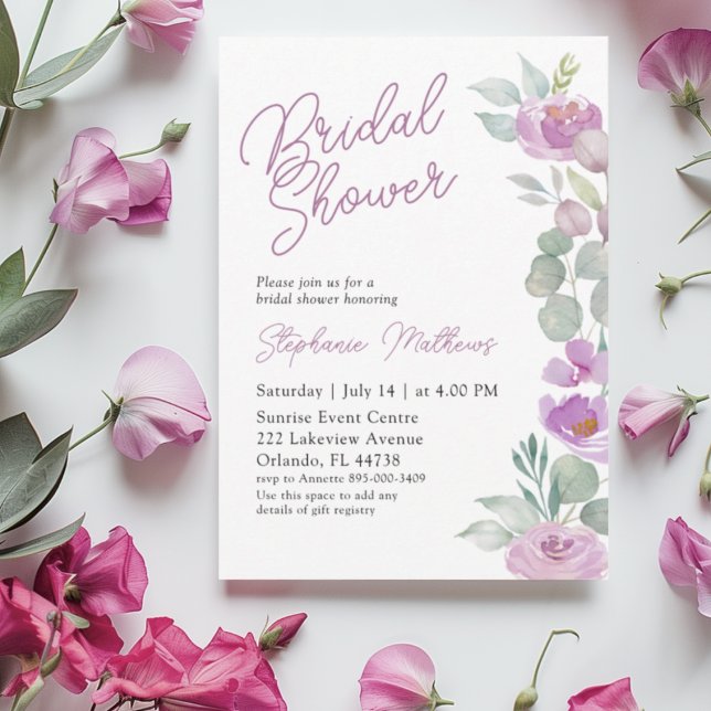 Convite Boho Blush Pink Floral Bridal Shower (Criador carregado)