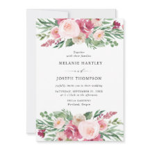 Boho Blush & Pink Primavera Watercolor Casamento F
