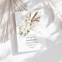 Boho Boêmio Floral Seca Foto & Código QR Casamento