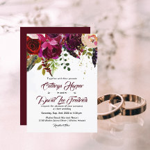 Boho Bold Burgundy e Dourado Casamento Floral