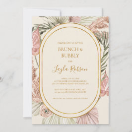 Convite Boho Botânico | Brunch verde e Chá de espuma