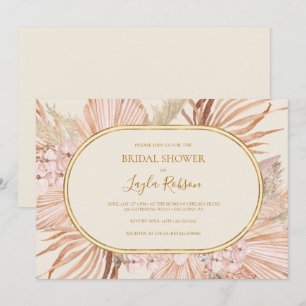 Convite Boho Botânico   Chá de panela Horizontal de Marf