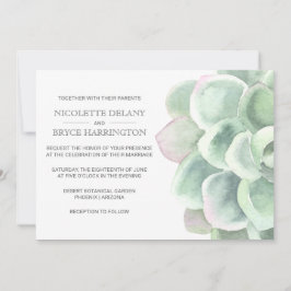 Convite Boho Botânico Elegante Casamento Suculento