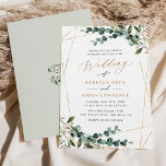 Convite Boho Botânico Moderno Verde Dourado Casamento<br><div class="desc">Esta elegante coleção Dourada de Rustic Greenery apresenta cores aquáticas mistas em botânica verde,  um roteiro de caligrafia moderno emparelhado com uma letra serif clássica em preto e um monograma personalizado no verso. Itens correspondentes disponíveis.</div>