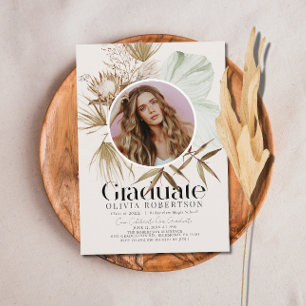 Convite Boho Botânico Reviera Terthy Graduação de Foto