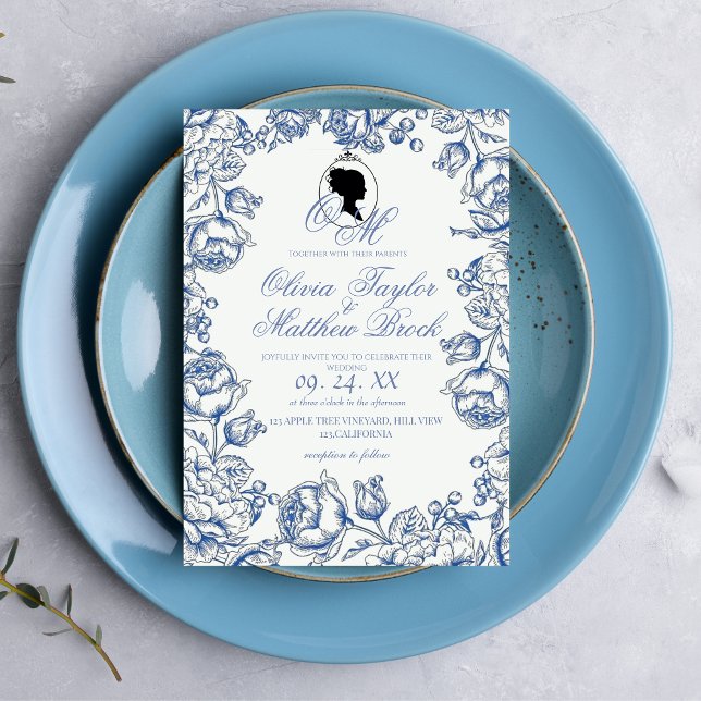 Convite Boho Bridgerton Casamento das Flores do Jardim Ele (Criador carregado)