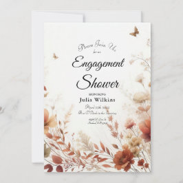 Convite Boho Browns with Butterflies Engagement Shower