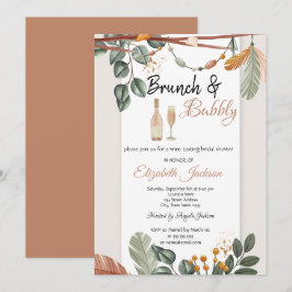 Convite Boho Brunch & Bubbly Chá de Noiva