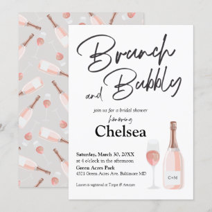 Convite Boho Brunch E Chá de panela De Borracha