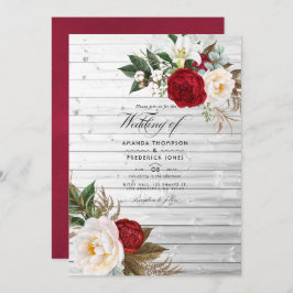 Convite Boho Burgundy - Casamento Floral Bohemian Marsala