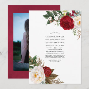 Convite Boho Burgundy - Celebração Floral de Marsala