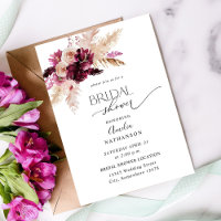 Boho Burgundy e Chá de panela Floral Rosa