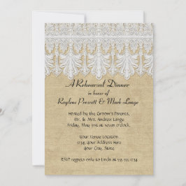 Convite BOHO Burlap n Lace gypsy Modern Mod Estilo