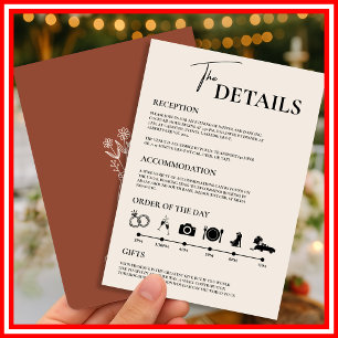 Convite Boho Burnt Orange Rustic Wedding Order of Events (