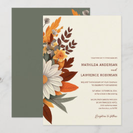 Convite Boho Burnt Orange Terracotta Casamento Floral