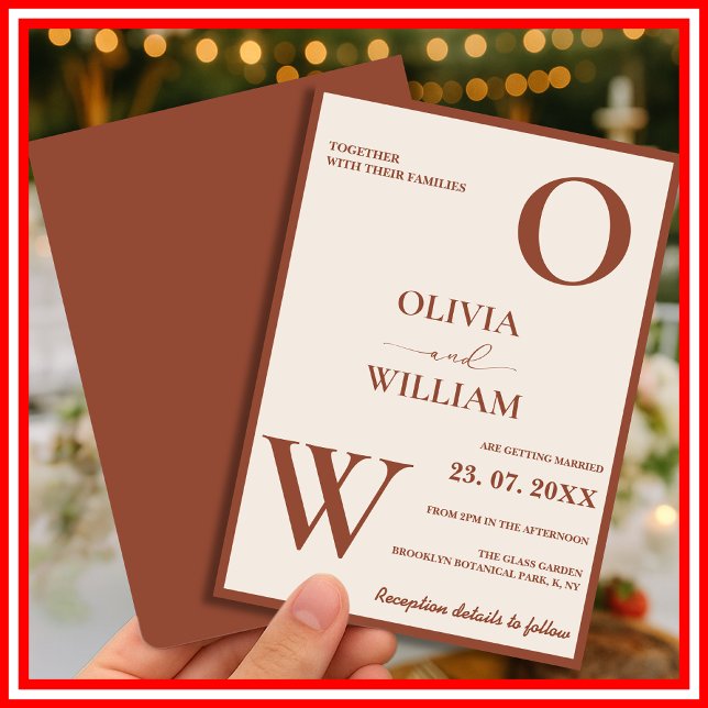 Convite Boho Burnt Orange Terracotta Casamento Russo (Criador carregado)