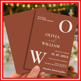 Convite Boho Burnt Orange Terracotta Casamento Russo