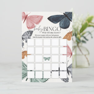 Convite Boho Butterfly Chá de fraldas Baby Bingo Jogo