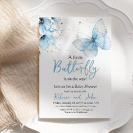 Convite Boho Butterfly Wildflower Floral Boy Baby Shower