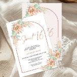Convite Boho Cactus Pampas Grass Sweet 16 Aniversário<br><div class="desc">Boho Cactus Pampas Grass Sweet 16 Birthday Invitation Bohemian inspirou um doce convite de 16 anos com dois arranjos florais florais de cacto com grama pampas, uma imagem caligráfica moderna como um título em uma textura falso de ouro de rosa e arco. Ideal para quem procura um doce convite de...</div>