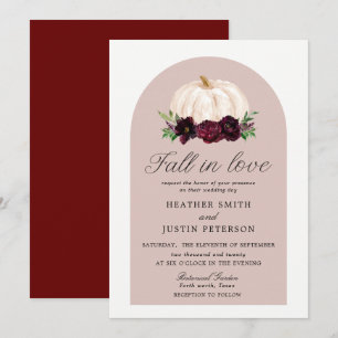 Convite Boho Cai No Amor Casamento Floral Pumpkin