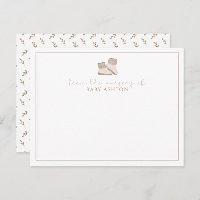 Convite Boho, calçados Bebês, do berçário de (Frente/Verso)