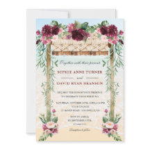 Boho Canopy Burgundy Floral Beach Maui Casamento