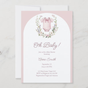 Convite Boho Chá de fraldas Oh Baby Girl Garland Russo