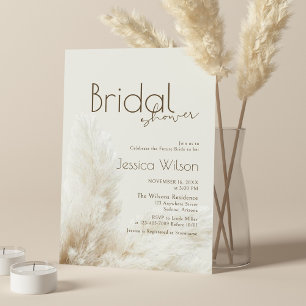 Convite Boho Chá de panela Neutro Fluffy Pampas Grass