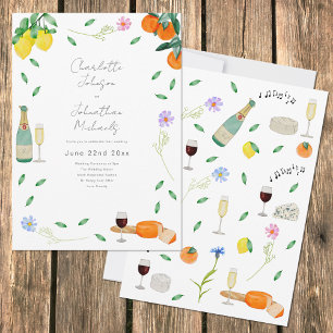 Convite Boho Chic Aquarela Casamento Rústico de Verão