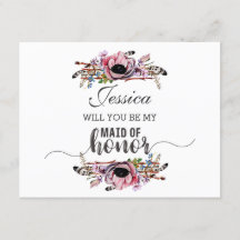 Boho Chic Blush Pink Você Será Minha Madrinha de c