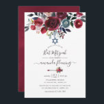 Convite Boho Chic Burgundy e Marinho Floral Bat Mitzvah<br><div class="desc">O convite do Trendy Boho bat mitzvah foi projetado para ser rápida e facilmente personalizado de acordo com as suas especificações de evento.</div>
