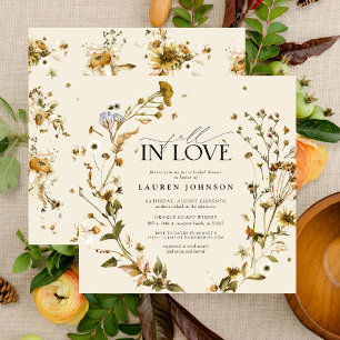 Convite Boho Chic Cai no Amor Chá de panela de flor selvag